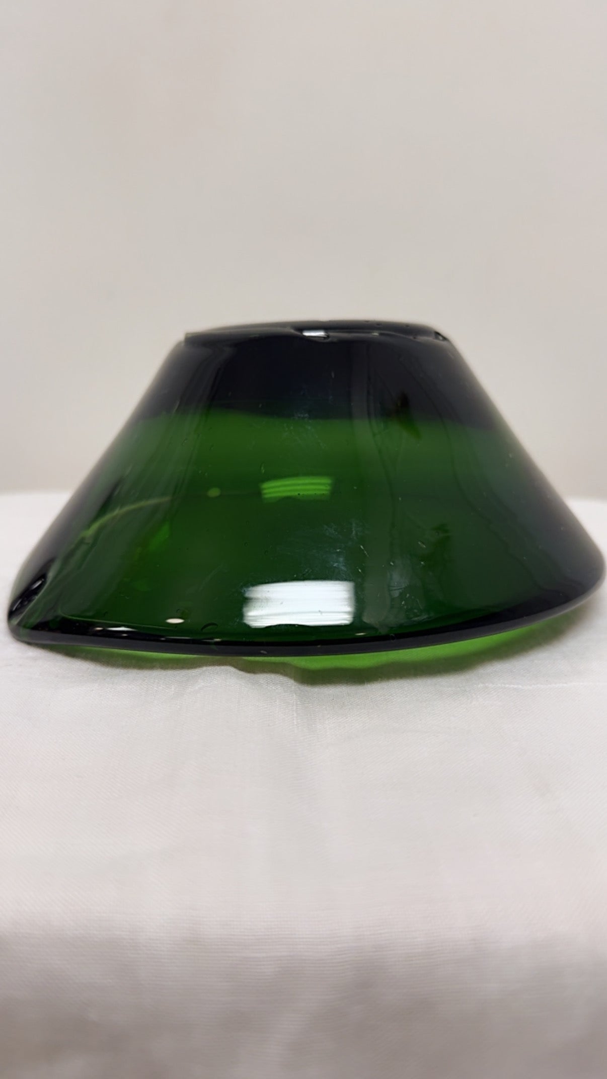 Vintage Blown-Glass Emerald Green Bowl