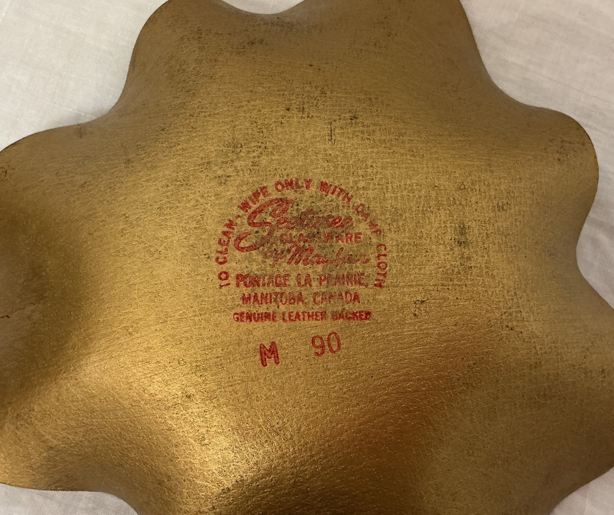 Leather & Glass Candy Dish