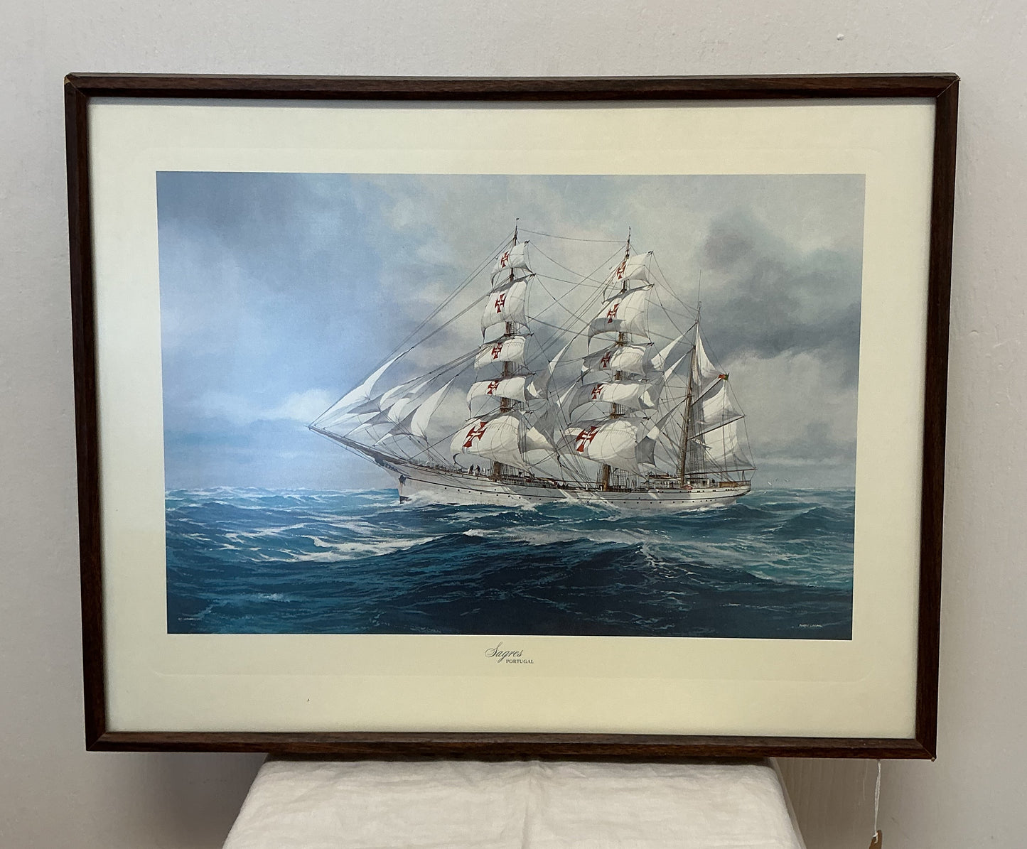 Vintage “Sagres” Signed Ship Print