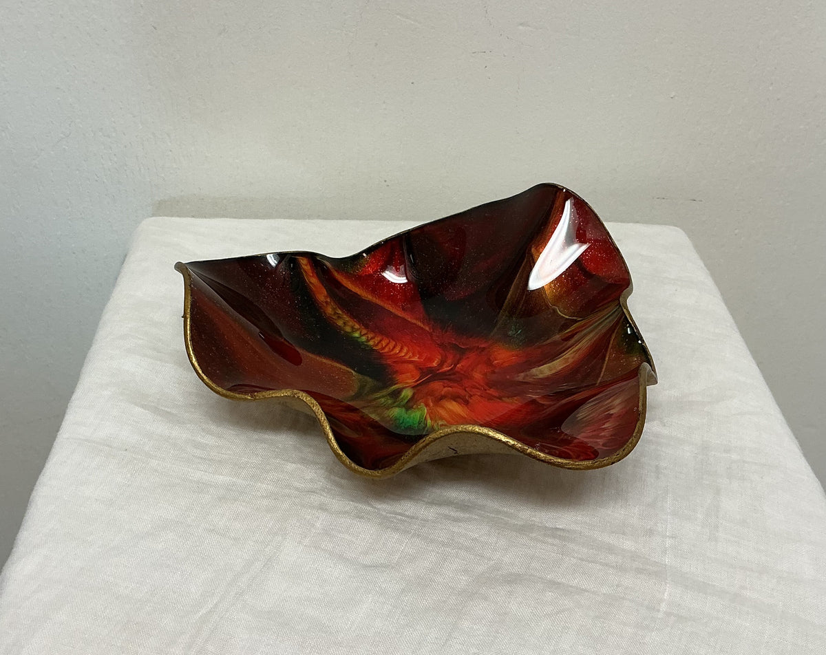 Leather & Glass Candy Dish
