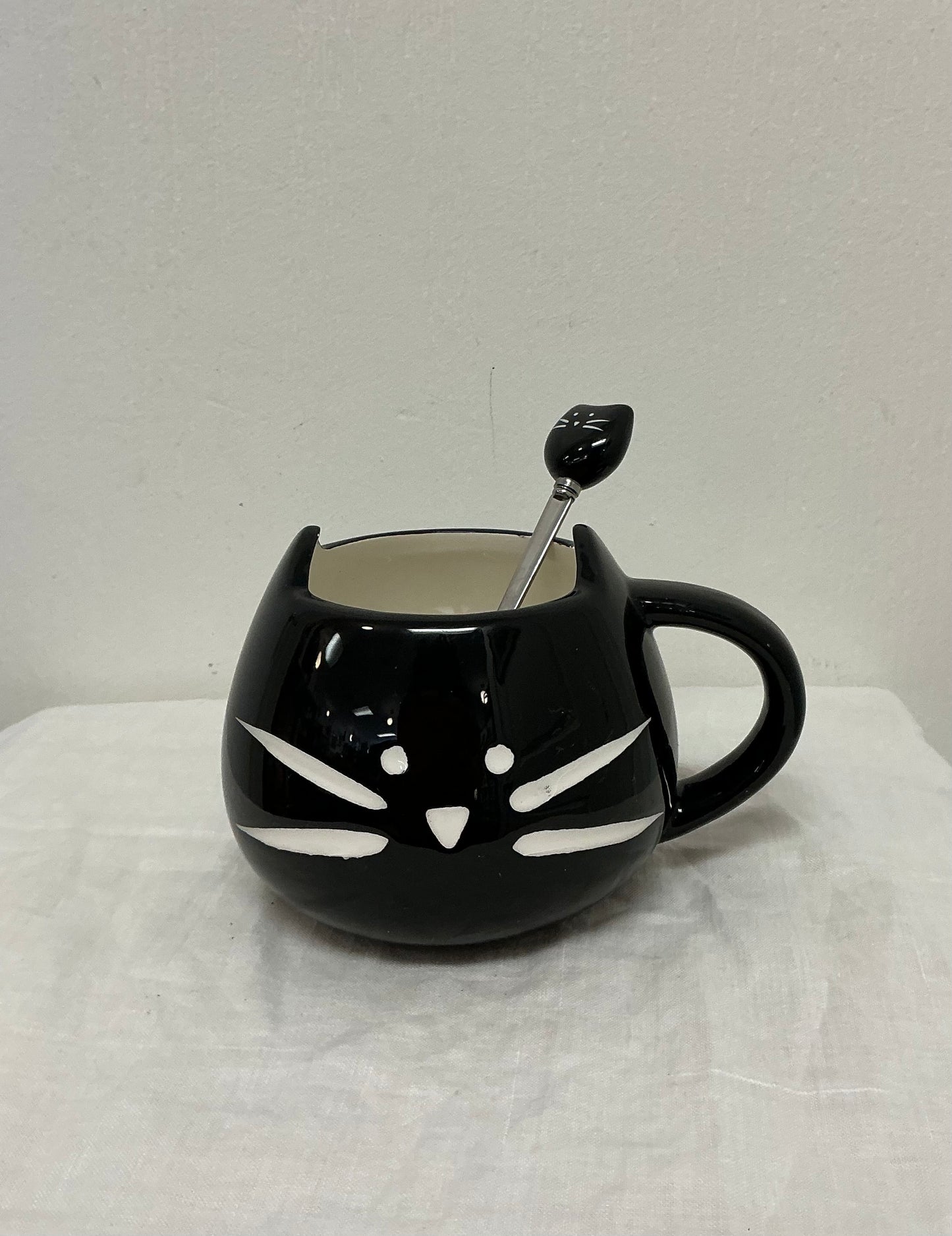 Koolkatkoo Ceramic Cat Coffee Mug with Spoon