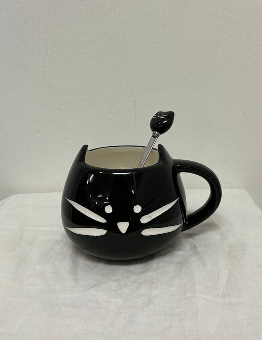 Koolkatkoo Ceramic Cat Coffee Mug with Spoon