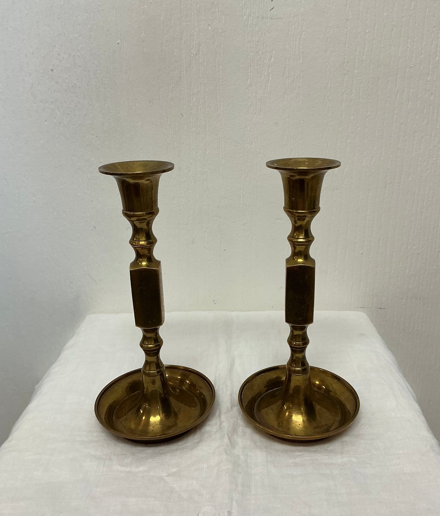 Vintage Solid Brass Candlestick Holders – Set of 2