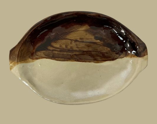 Two-Toned Vintage 1987 Signed Ceramic Glazed Serving Plate