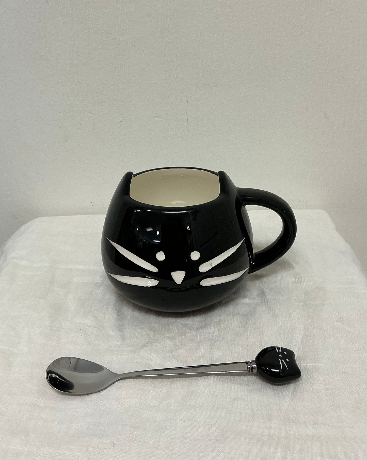 Koolkatkoo Ceramic Cat Coffee Mug with Spoon