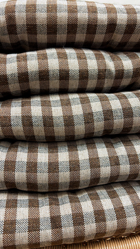 Brown Plaid Seat Cushions