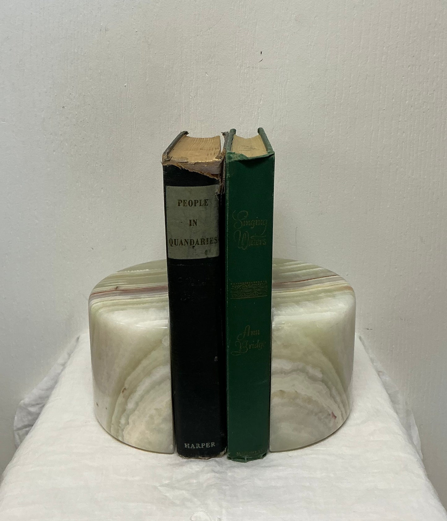 Art Deco Style Banded Onyx Bookends – Circa 1970