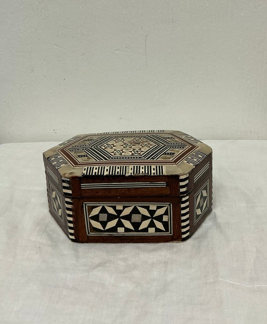 Egyptian Marquetry Mother of Pearl Trinket Box