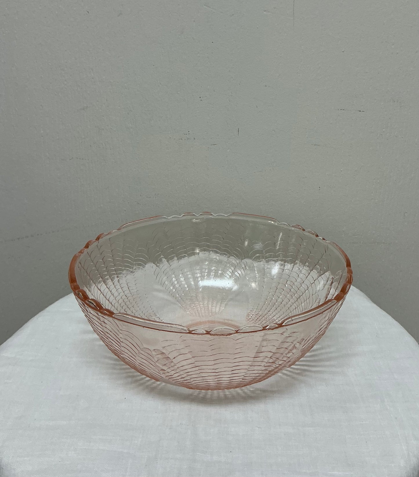 Depression-Era Pink Glass Shell Bowl