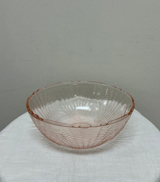 Depression-Era Pink Glass Shell Bowl