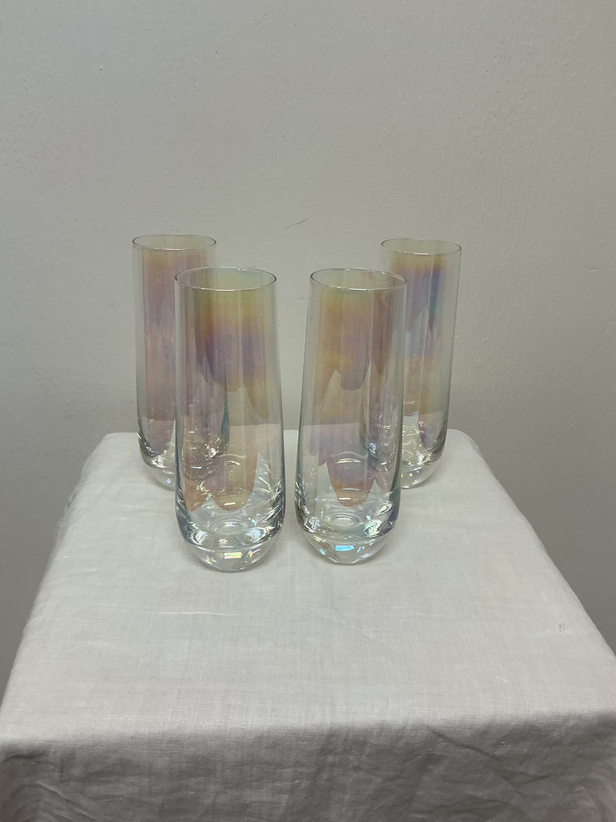 Vintage Iridescent Champagne Flutes