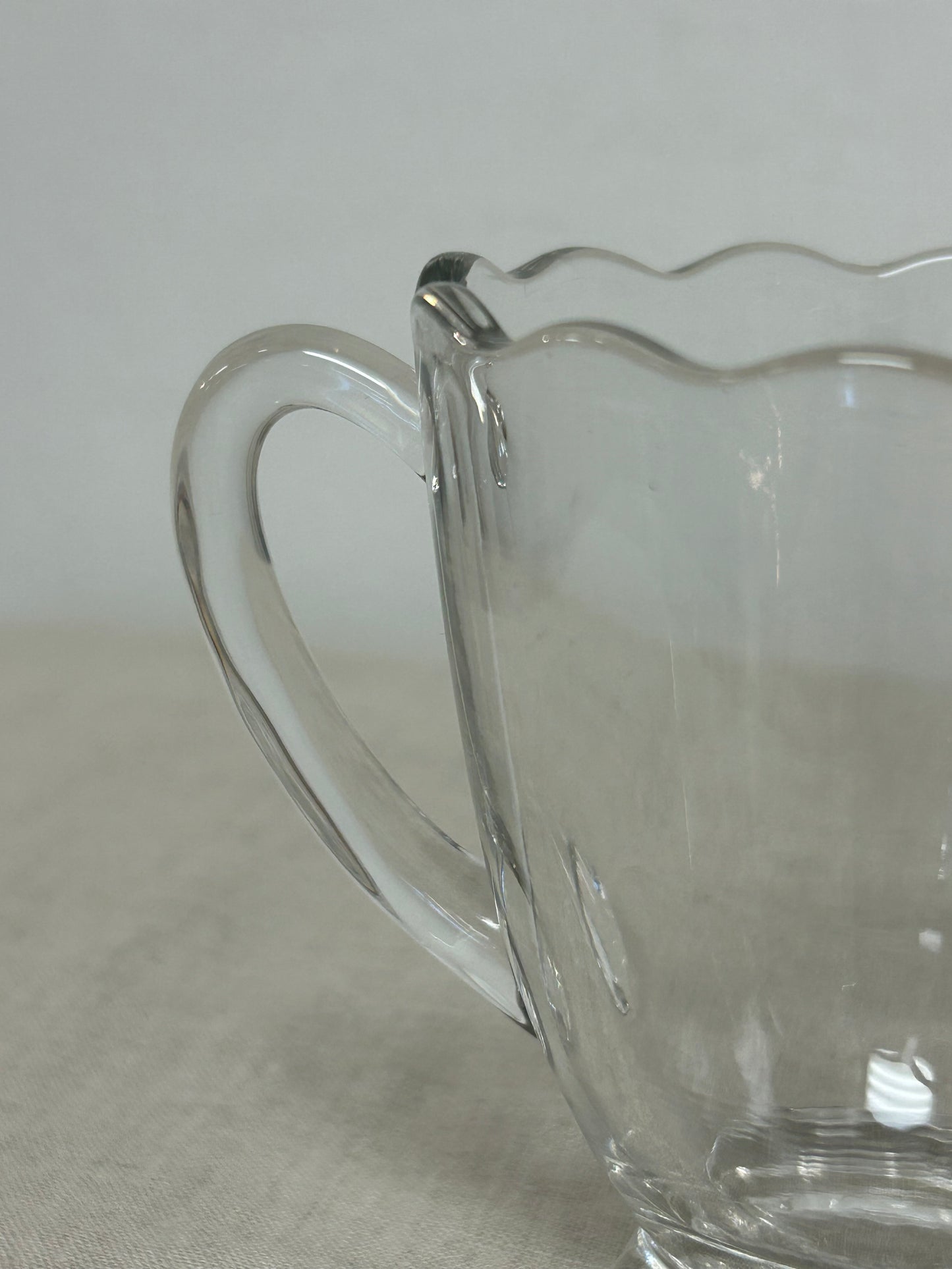 Vintage Viking Scalloped Glass Cream & Sugar Set