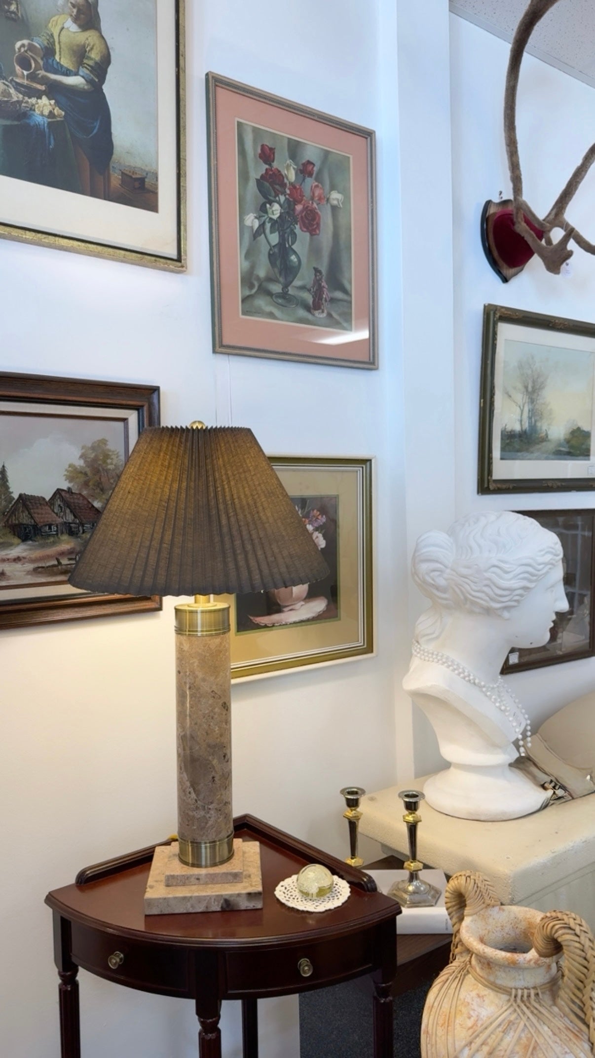 Stunning Pair of Modern Solid Marble Table Lamps