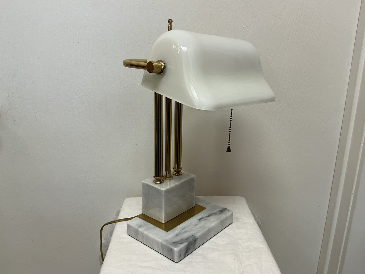 Vintage Marble Bankers Lamp