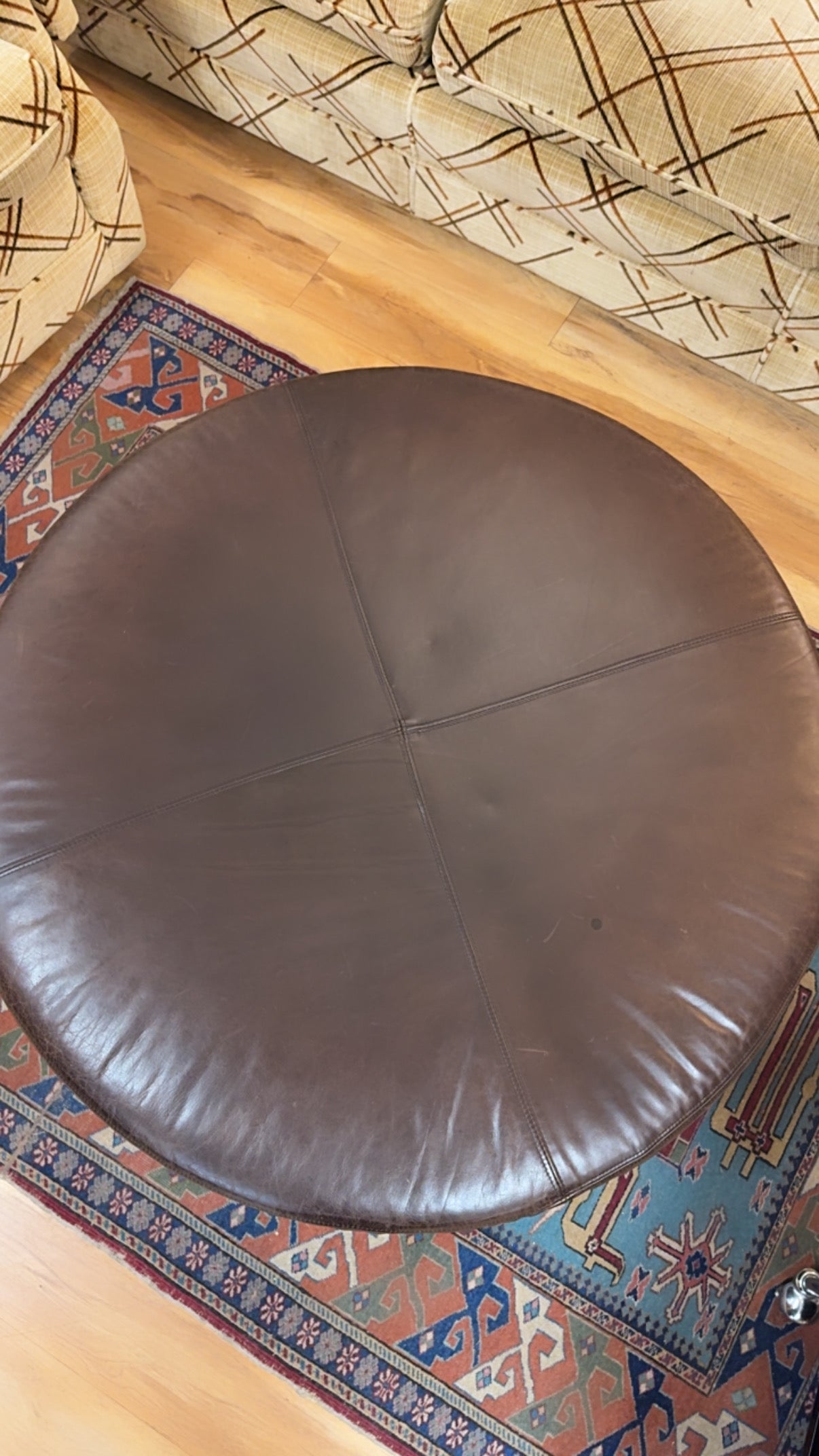 Large Leather Ottoman