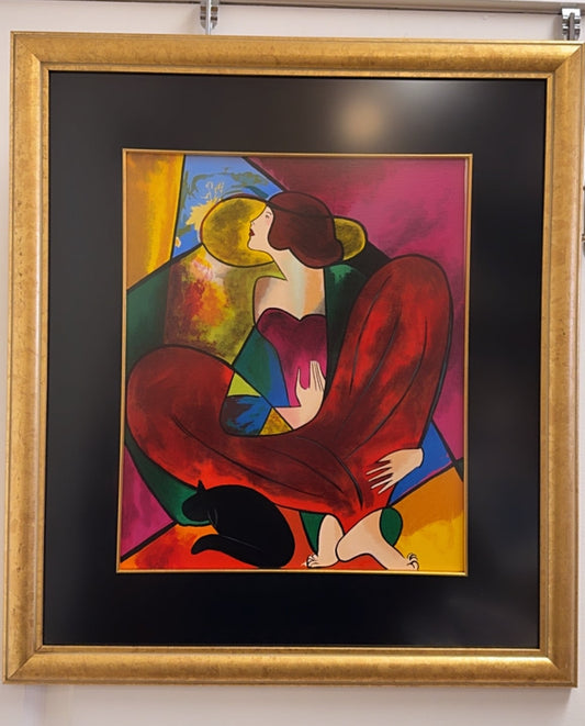 Woman with Cat™ by Linda LeKinf (1995)
Framed and Signed