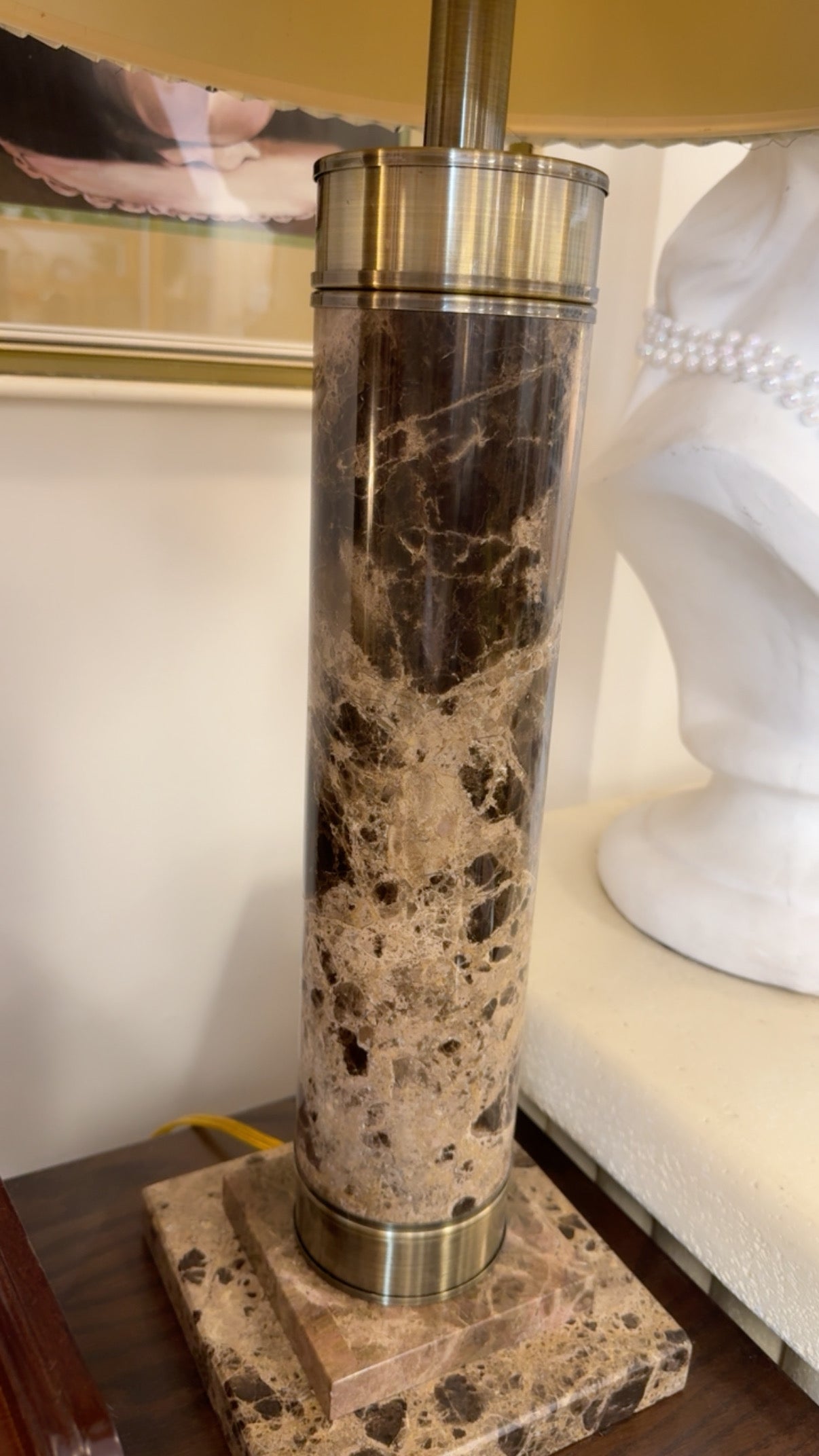 Stunning Pair of Modern Solid Marble Table Lamps