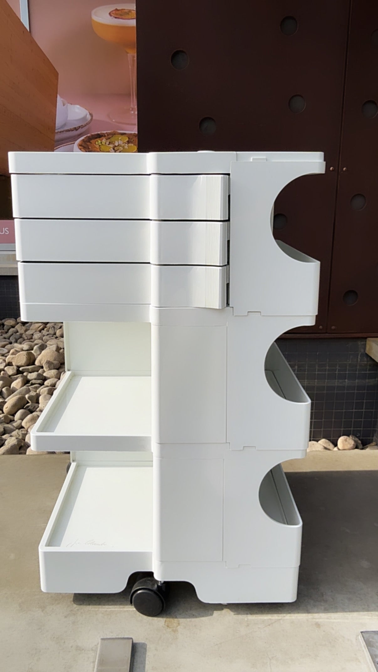 Rare 70s White Boby Cart designed by Joe Colombo for Bieffeplast.