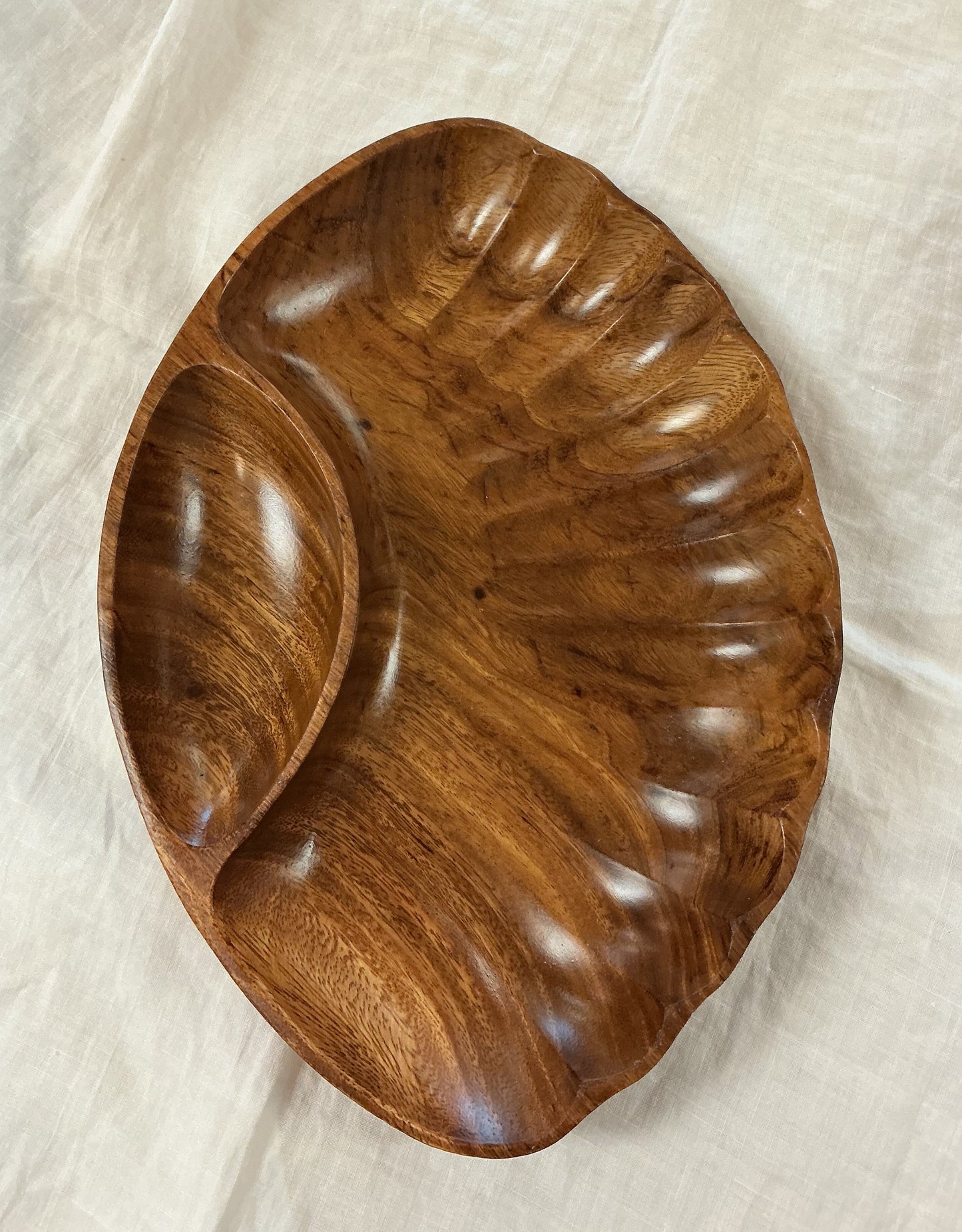 Vintage Wood Shell Serving Plate by Monkeypod