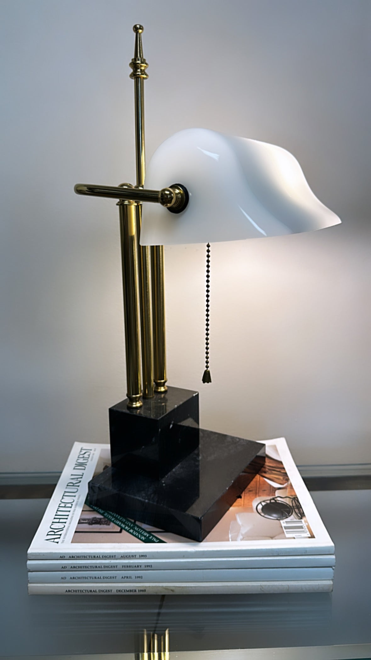 Marble Glass Bankers Lamp