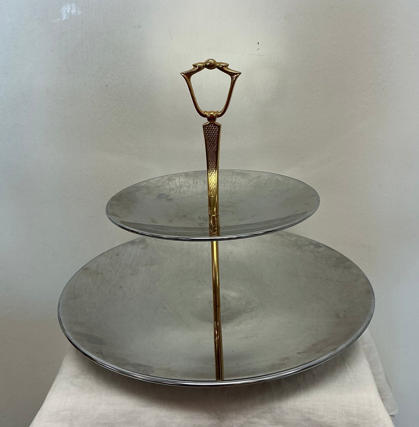 Vintage Mid-Century KROMEX 2-Tier Serving Tray