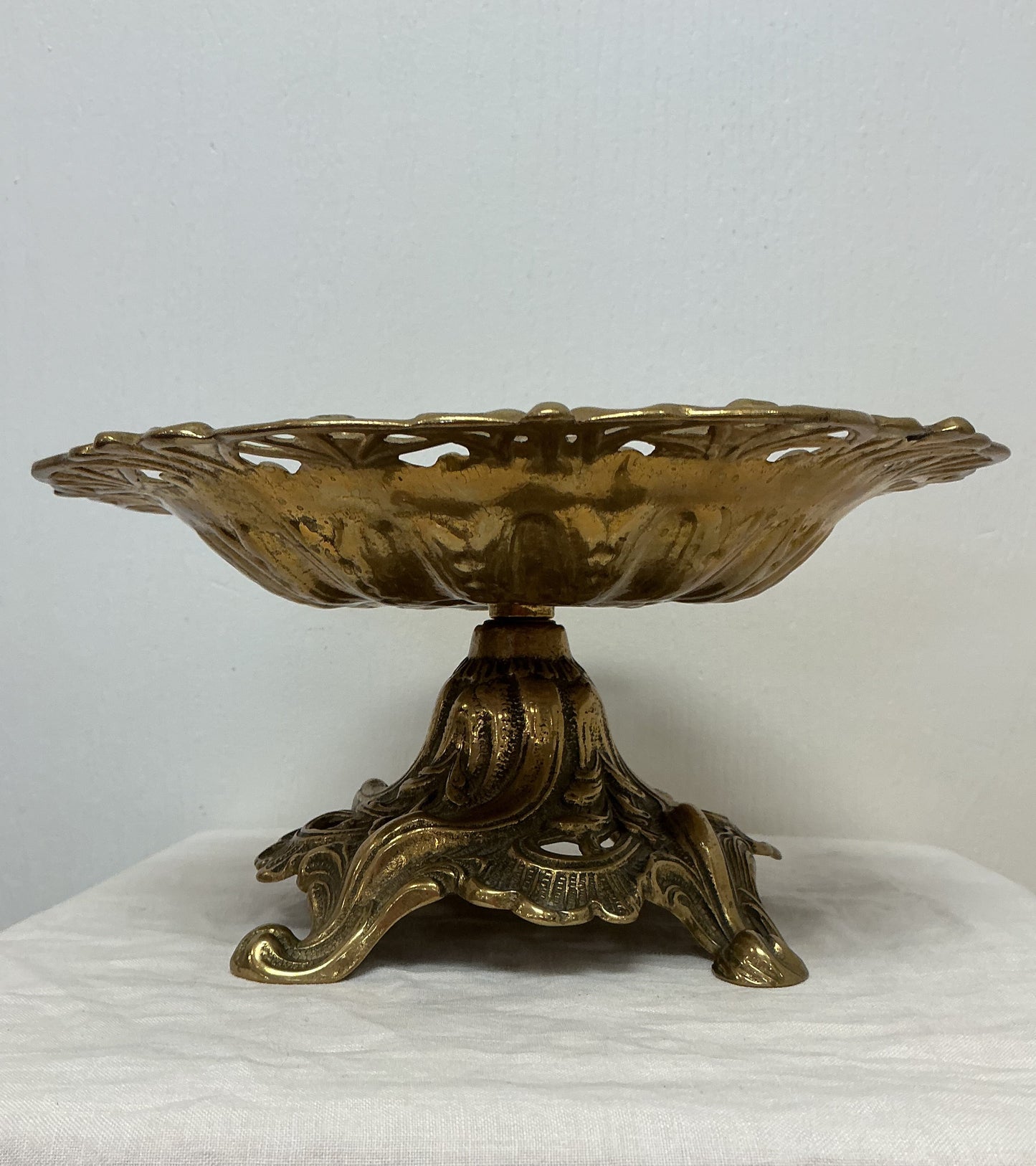Italian Brass Cherub Footed Bowl