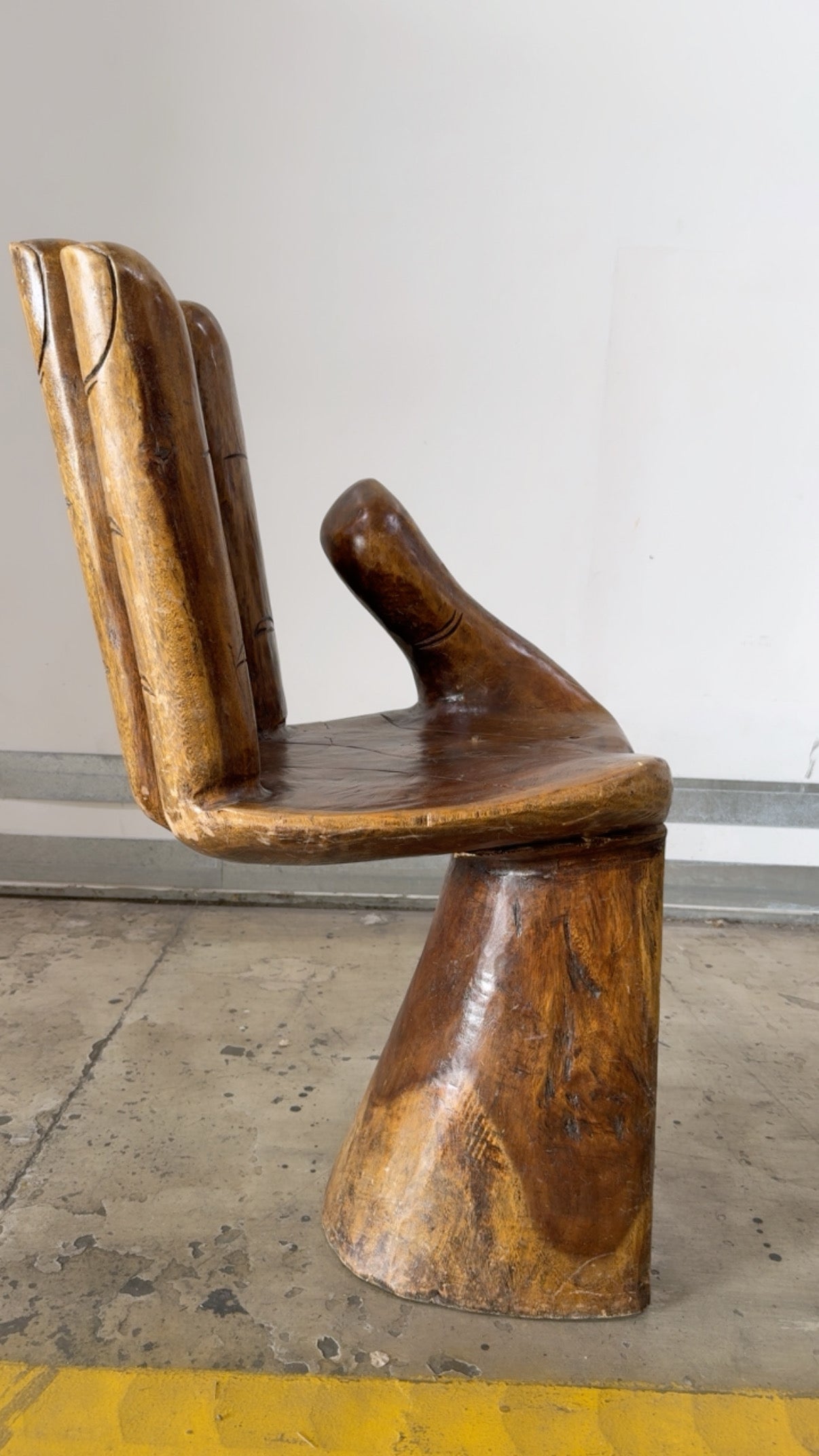 CIRCA 1970s UNIQUE HANDCARVED WOOD HAND CHAIRS
