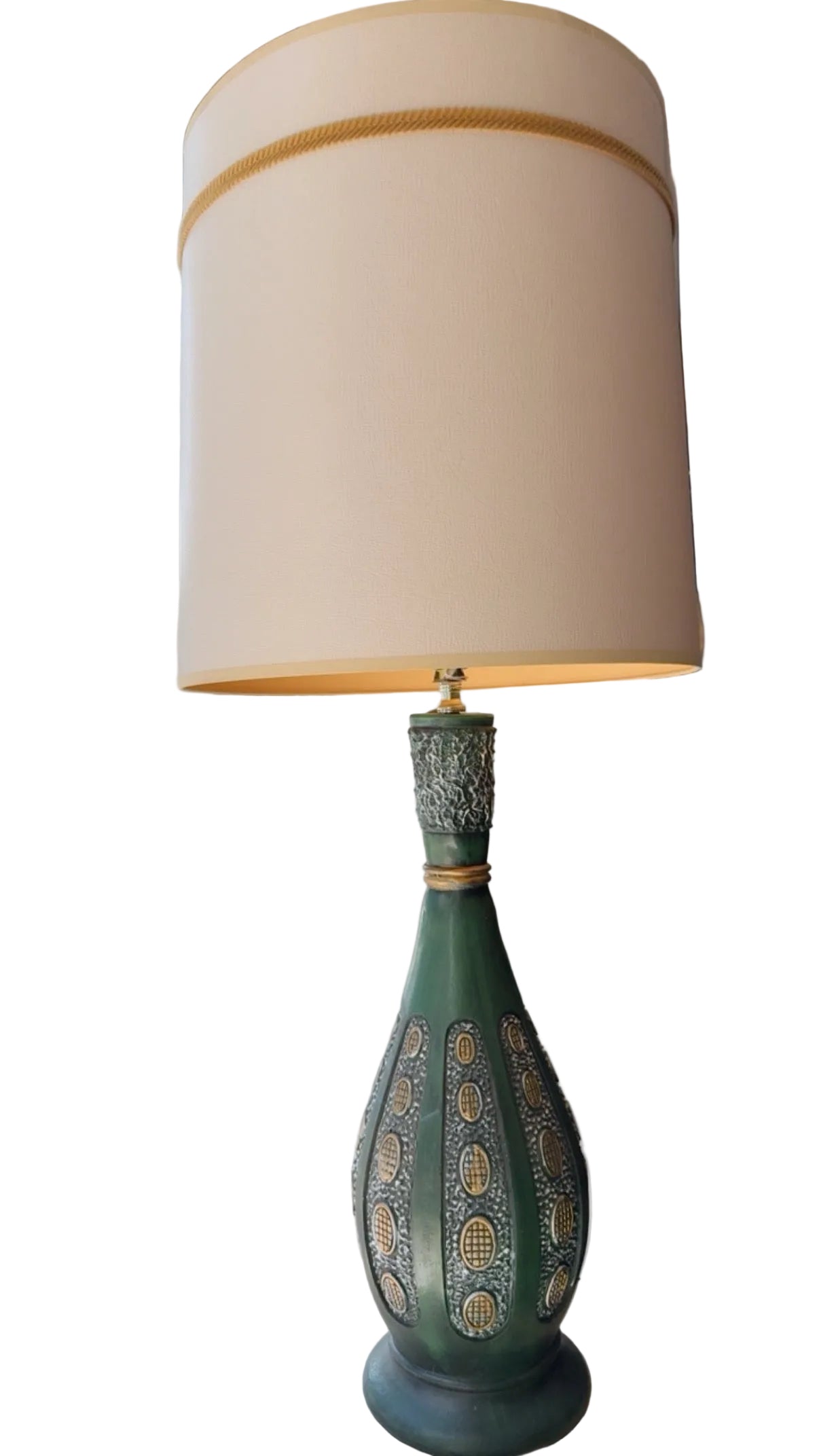 Vintage Mid-Century Ceramic Green Table Lamps