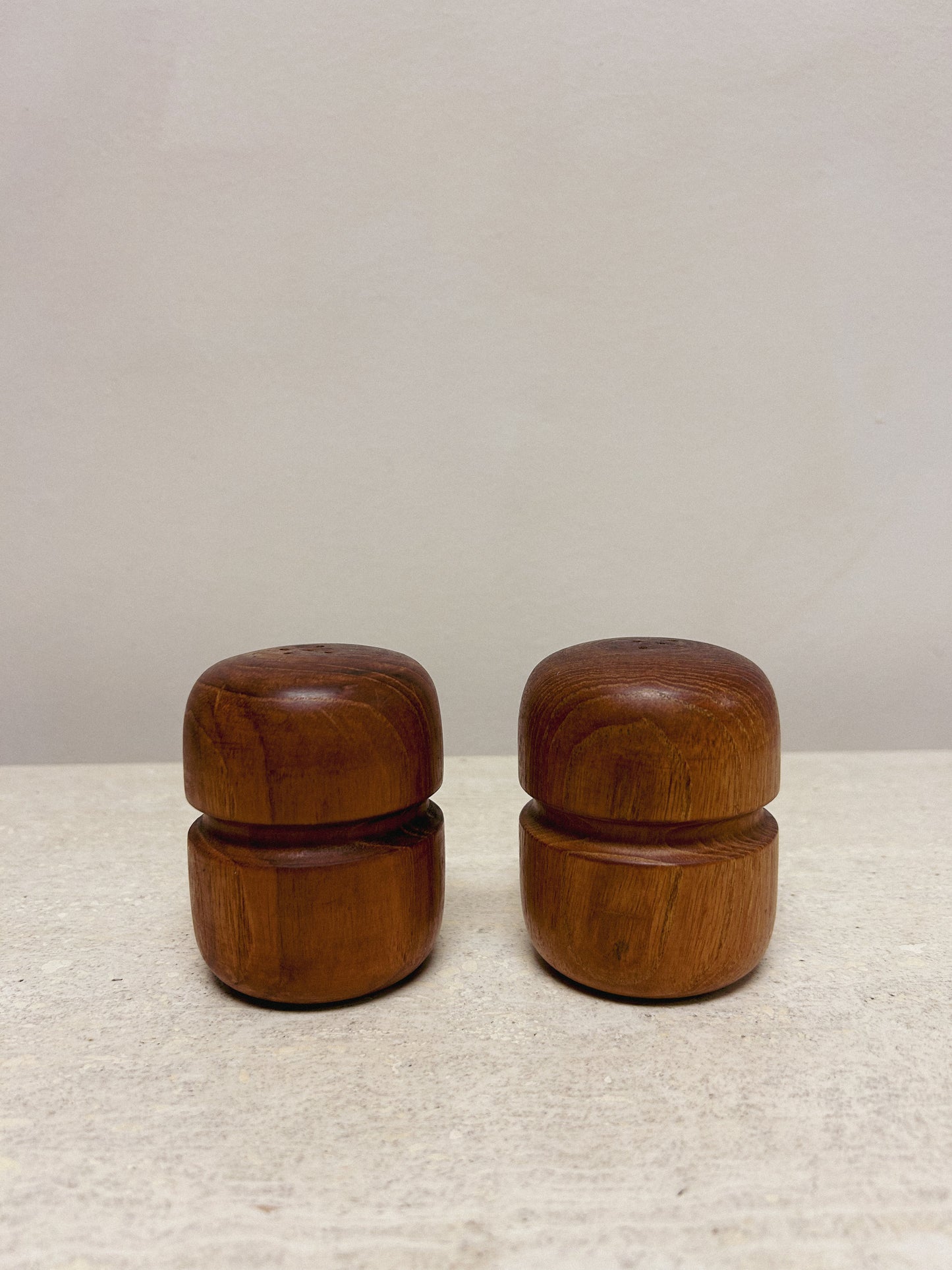 MCM Teak Wood Salt & Pepper Shakers