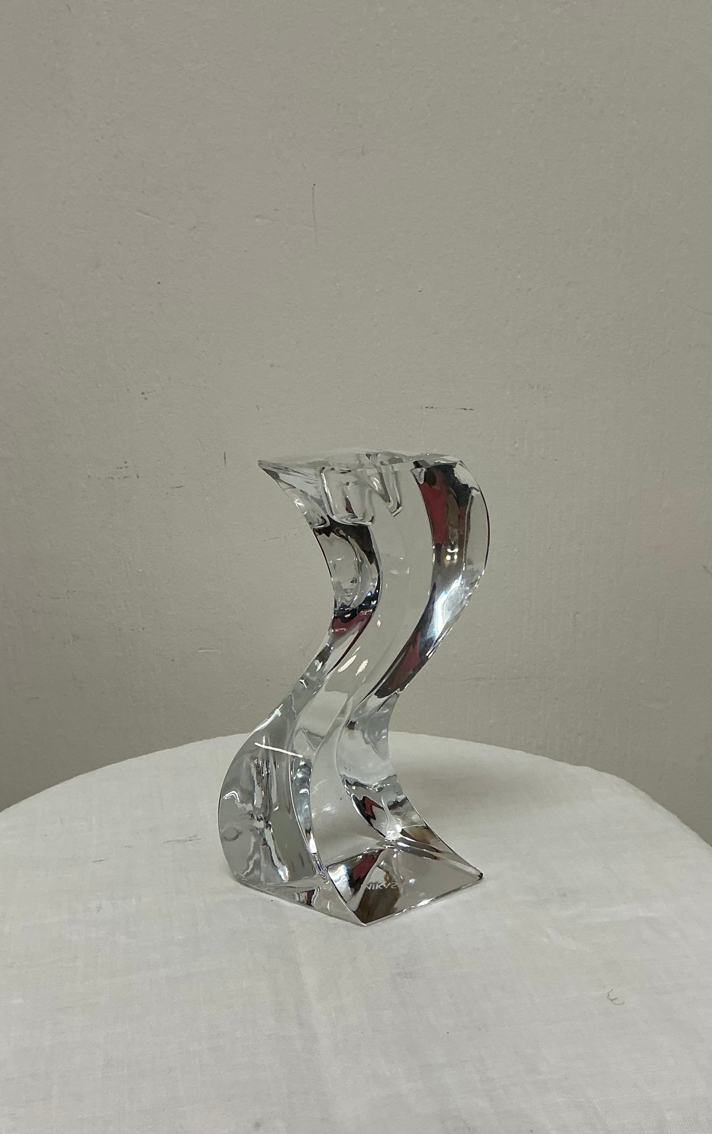 Vintage Mikasa Serpentine Crystal Candleholder