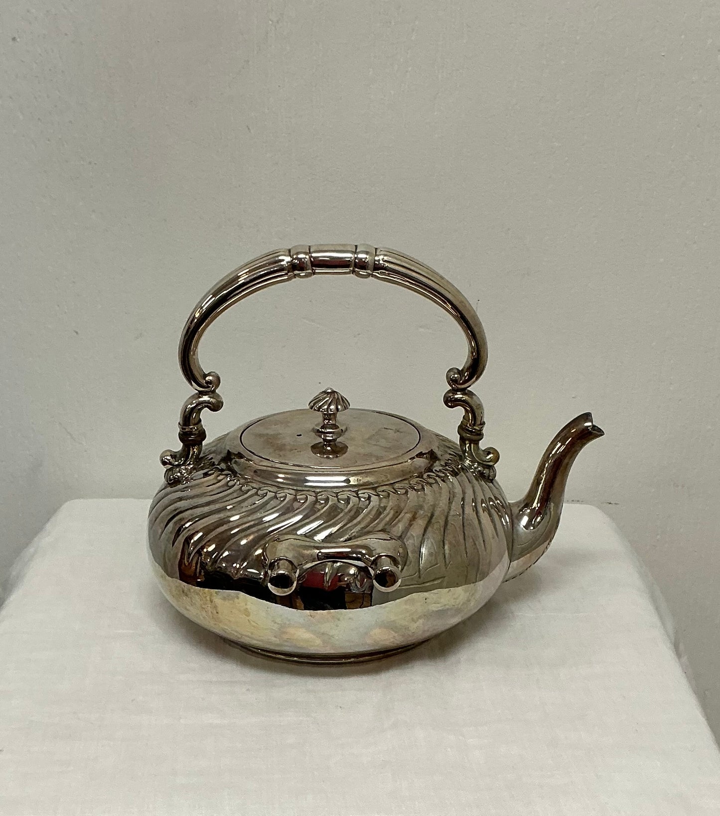 Antique Silver-Plated Tipping Teapot / Spirit Kettle