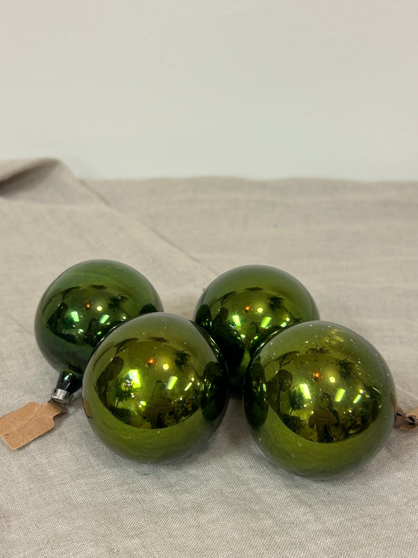 Olive Green Glass Ornaments