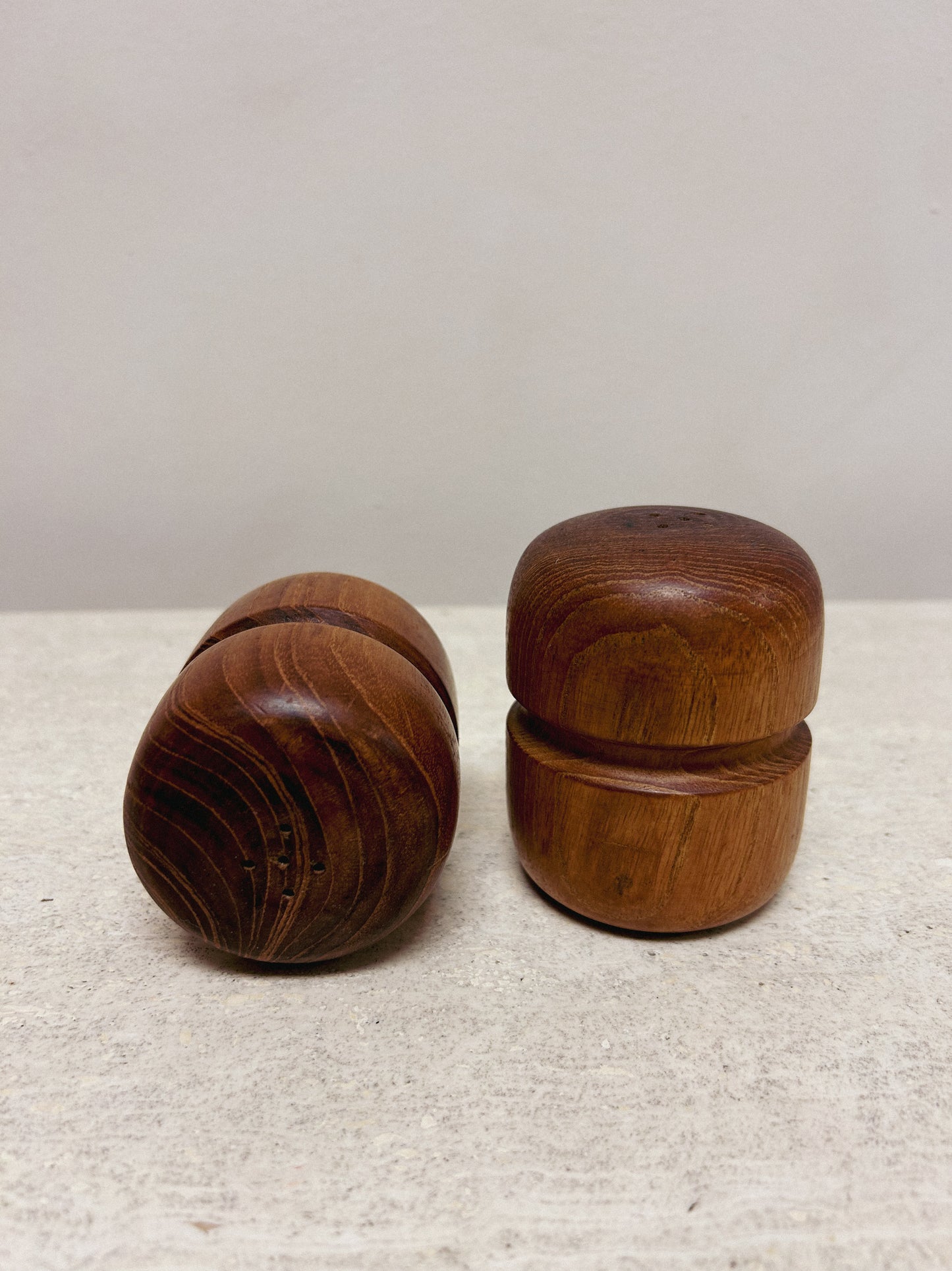 MCM Teak Wood Salt & Pepper Shakers