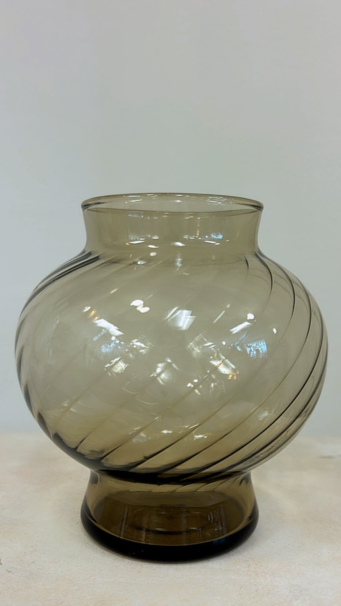 1981 Smoked Glass Vase