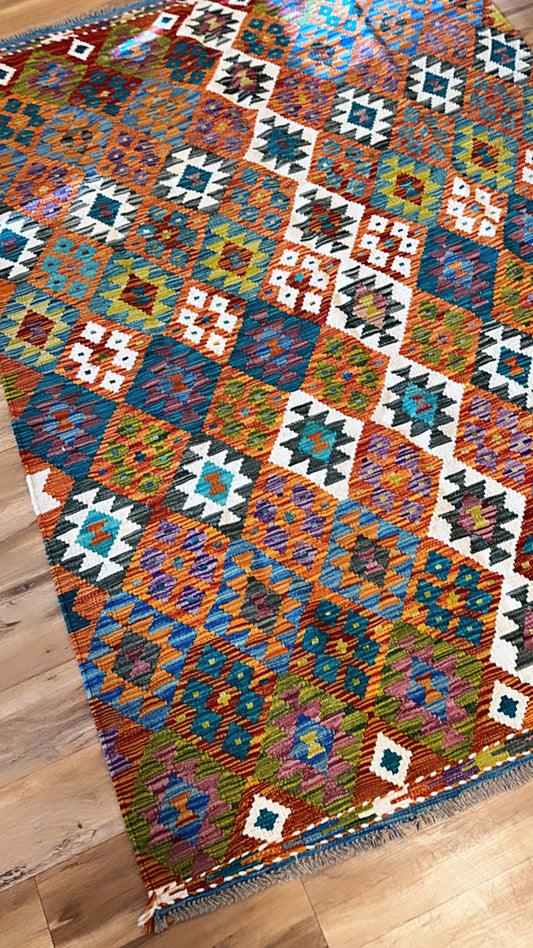 NEW Afghan Colorful Wool Rug