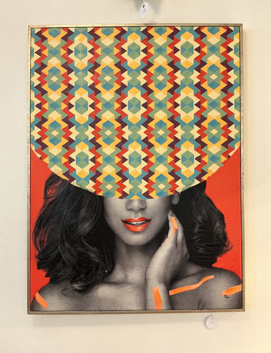 Contemporary Geometric Collage Portrait of a Woman