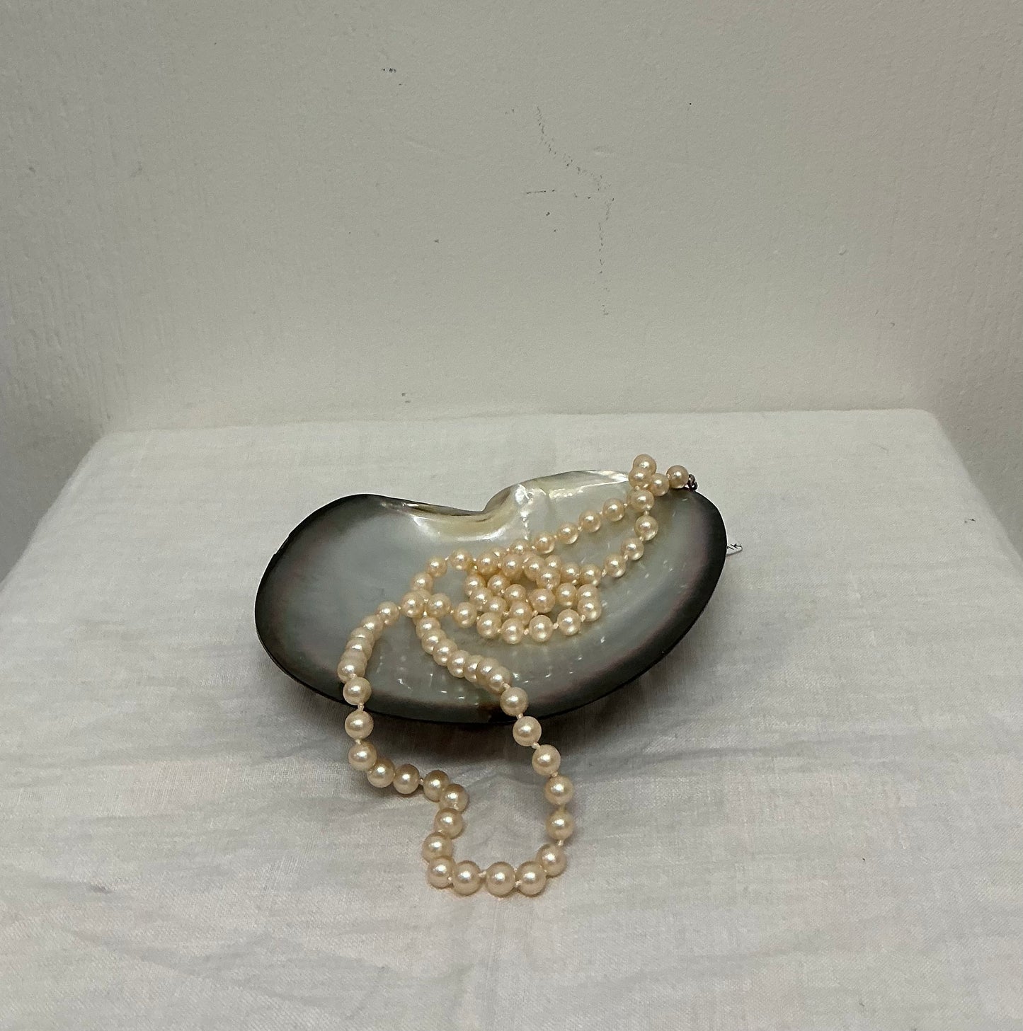 Vintage Capiz Shell Footed Trinket Tray