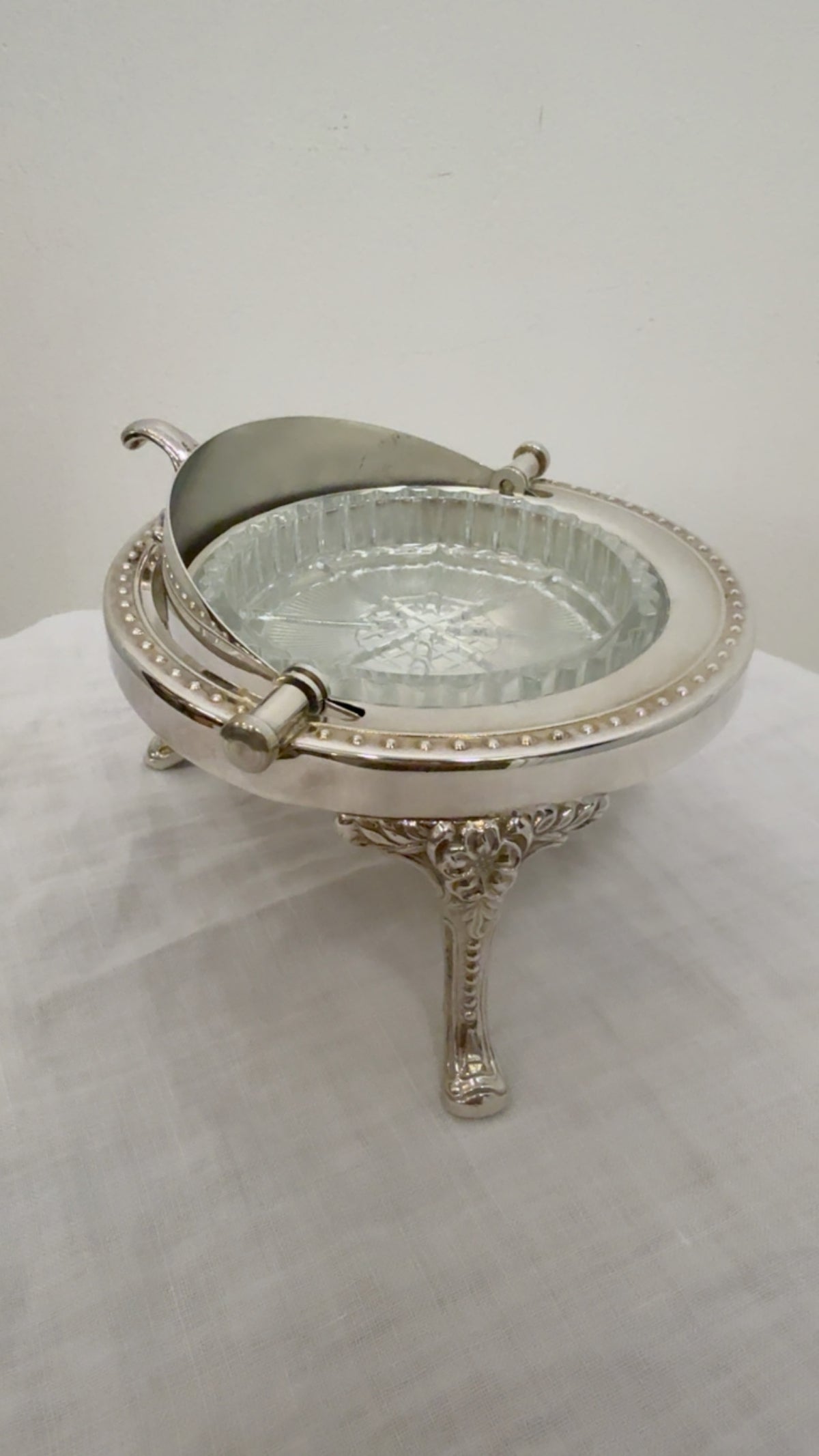 SILVER-PLATED DOMED BUTTER DISH