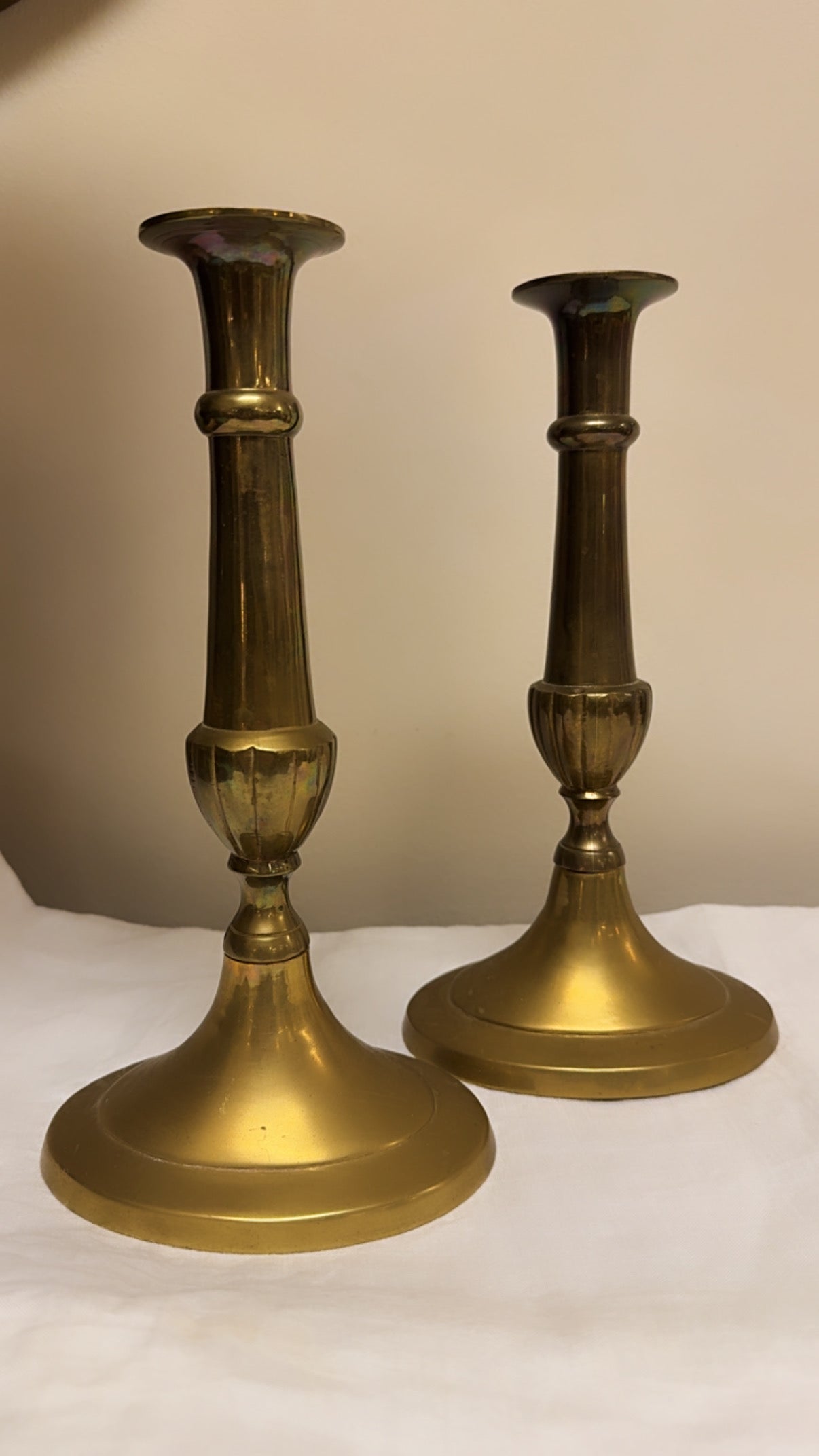 Vintage Tall Brass Candle Holders