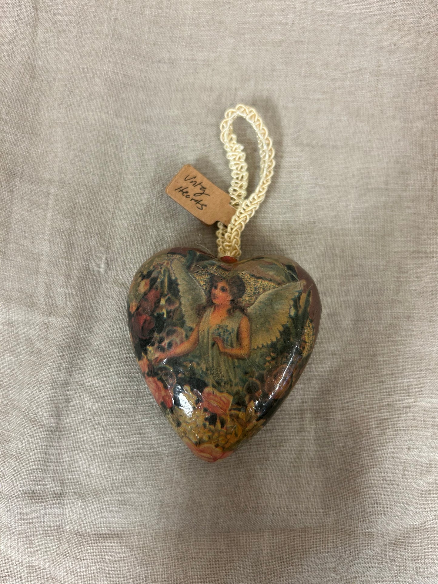 Vintage Christmas Paper Mache Heart