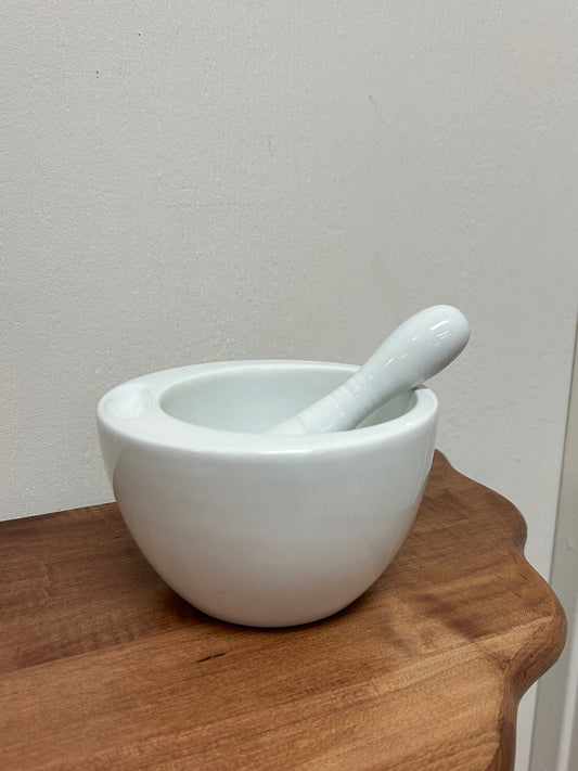 White Porcelain Mortar & Pestle