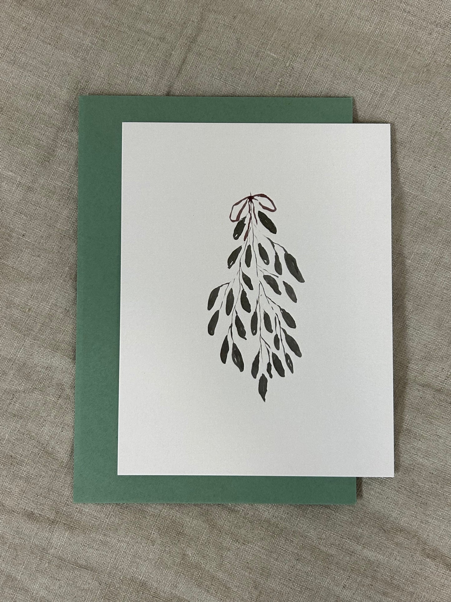 Christmas Card With Mistletoe