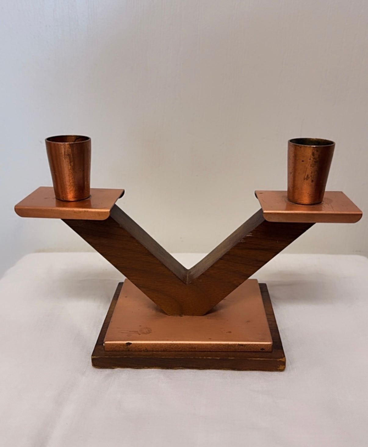 MCM Cooper Wood Candle Holder