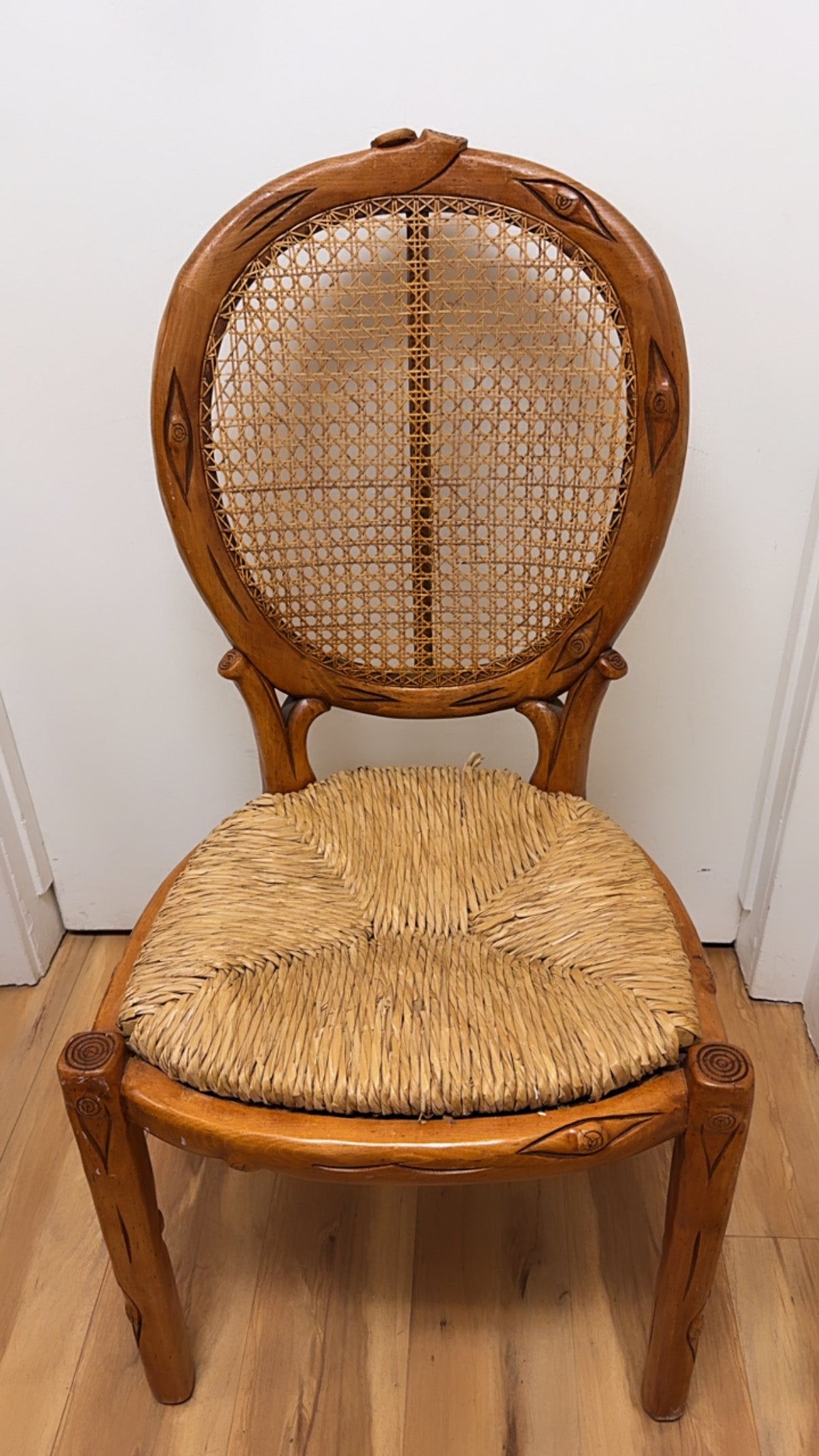 Rounded Hand Carved Chair