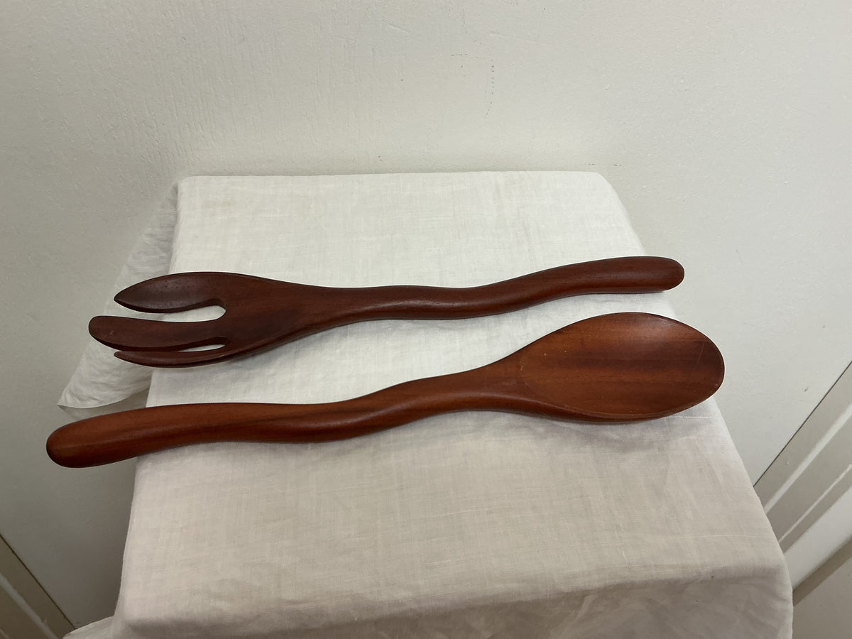 Vintage Wooden Salad Tongs