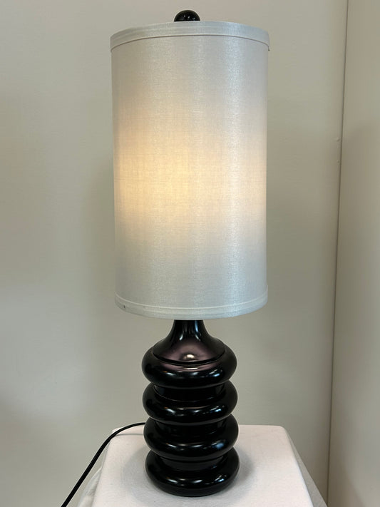 Black Ribbed Table Lamp