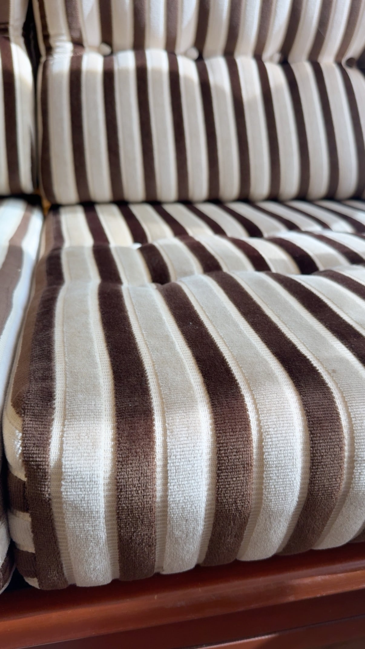 1970s Danish-Style Carved Oak Three-Seat Sofa