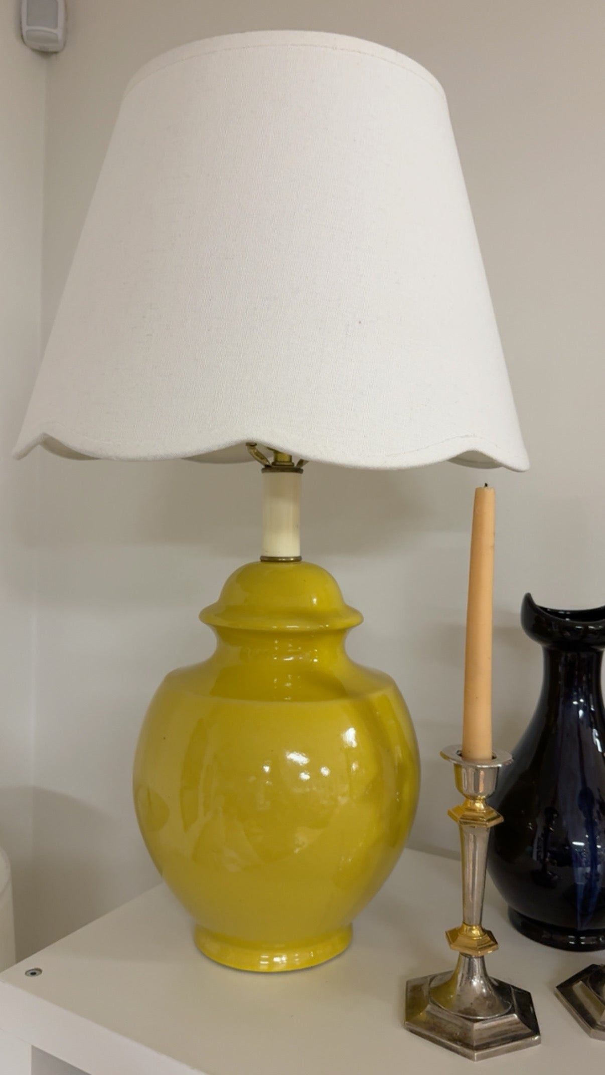 60s Ceramic Yellow Table Lamp