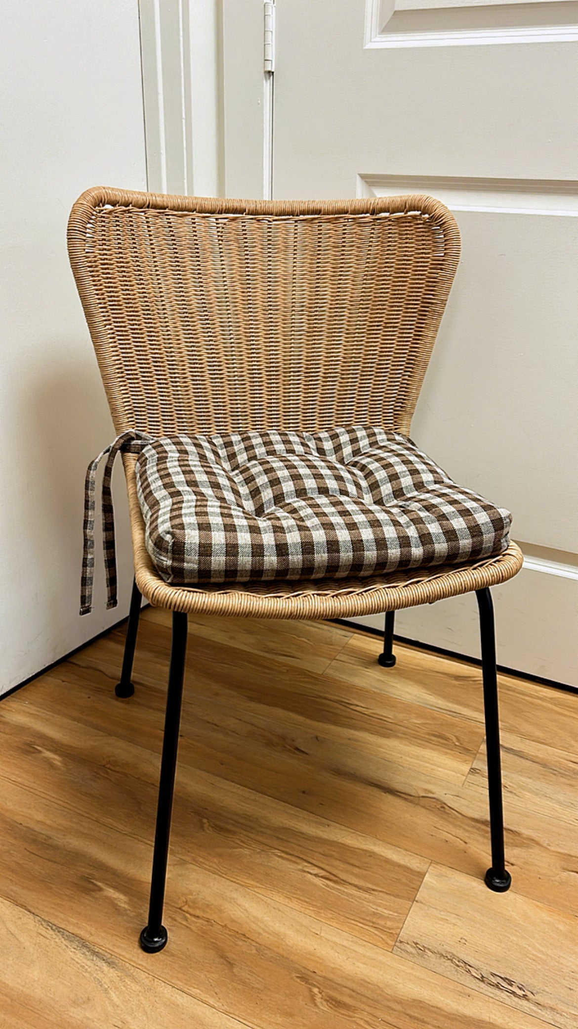 Brown Plaid Seat Cushions