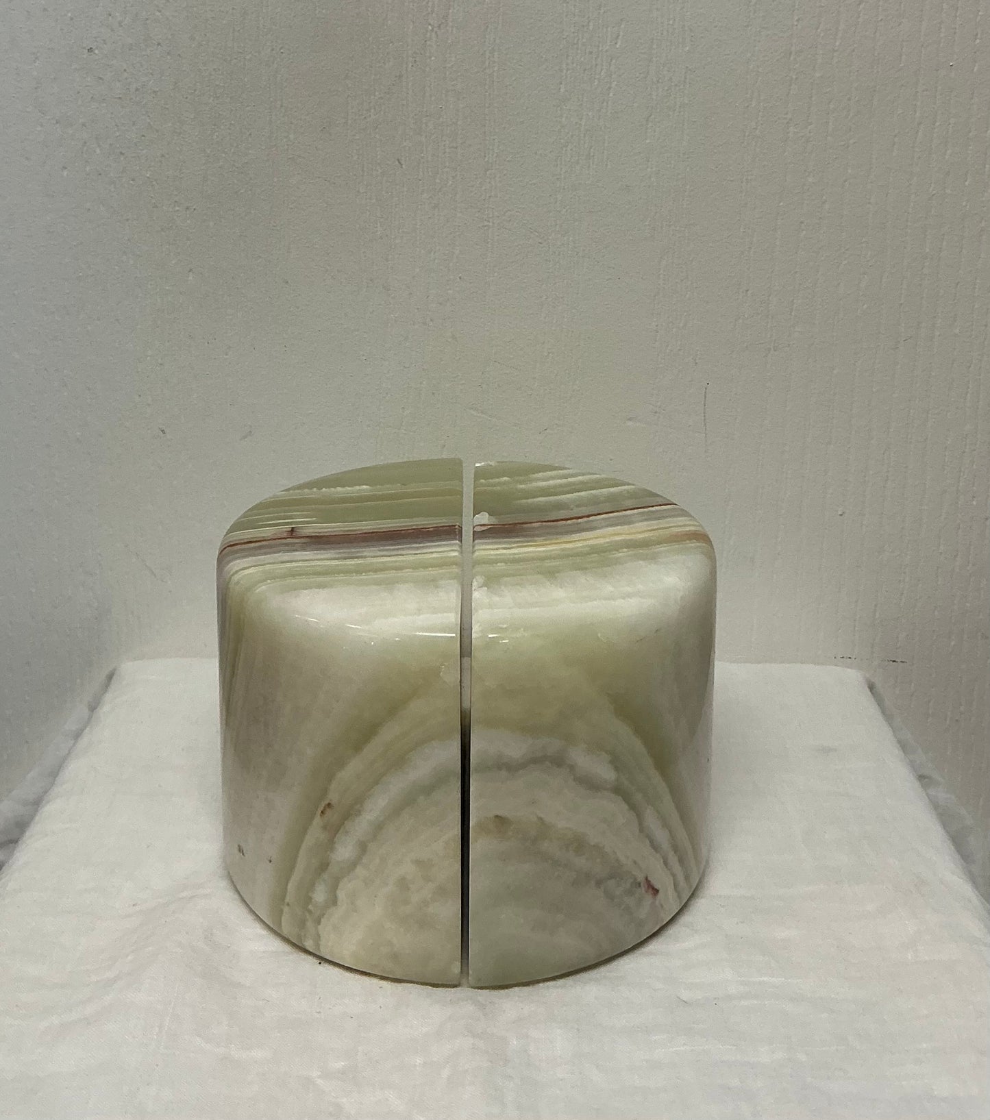 Art Deco Style Banded Onyx Bookends – Circa 1970